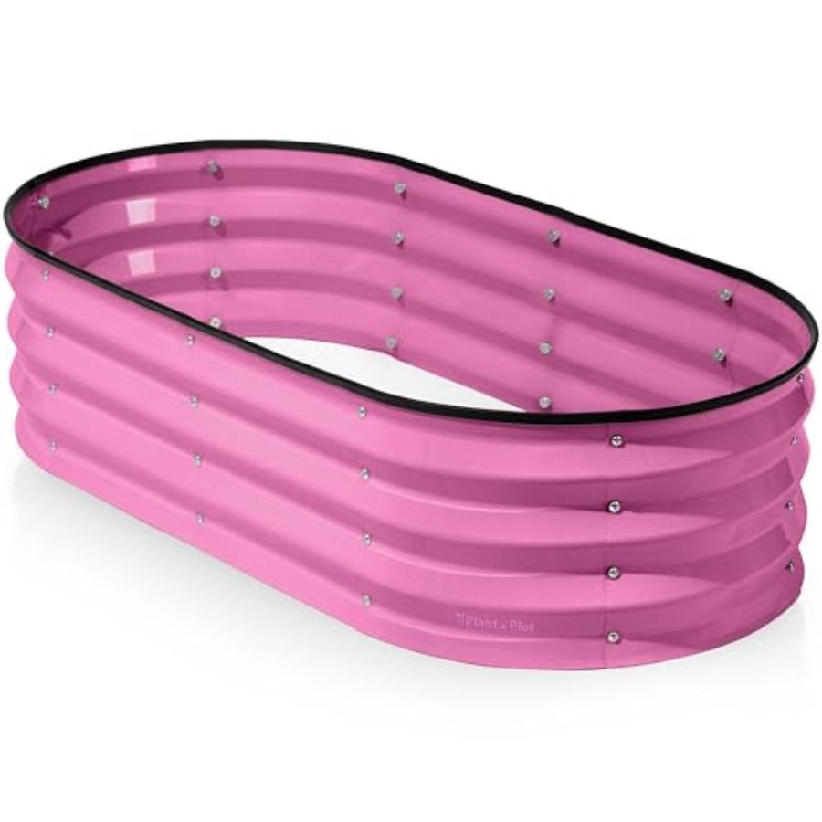 

Pink Galvanized Raised Garden Beds Outdoor 4×2×1 ft Planter Large Metal Garden Box for Gardening Vegetables Flowers United States