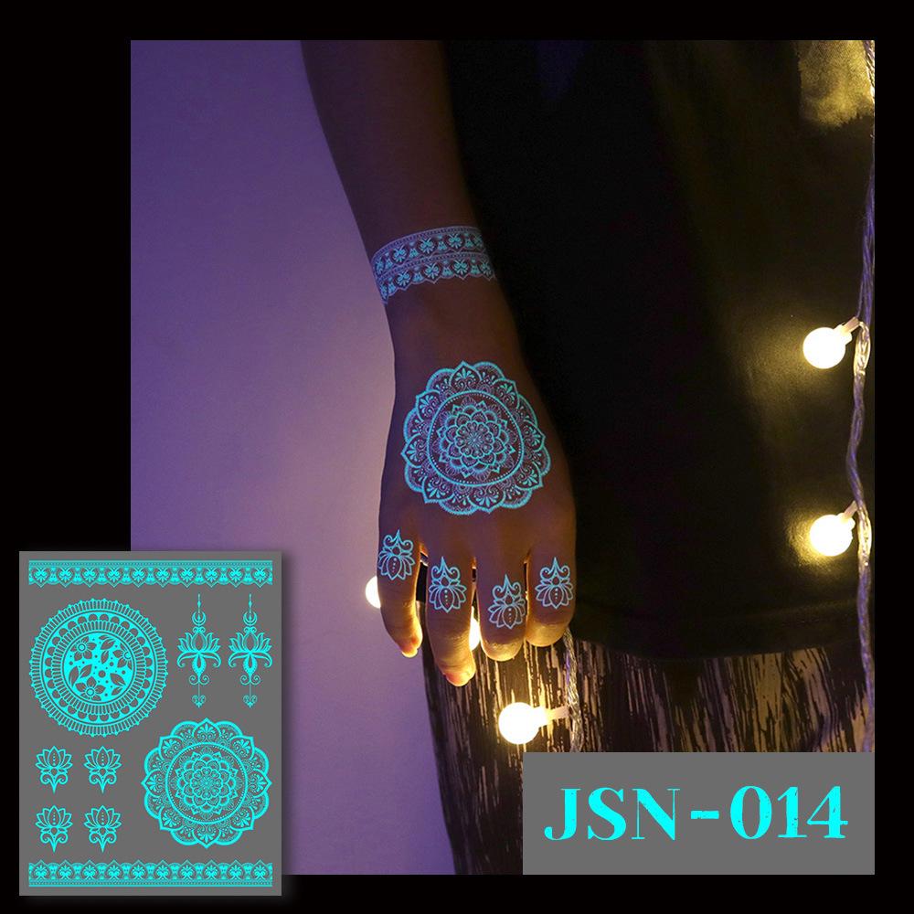 Ruikalong Waterproof Luminous Henna Butterfly Tattoo Stickers for Face and Arm
