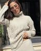 2023 Women's Knitted Cable Knit Two-Piece High Neck Sweater Set