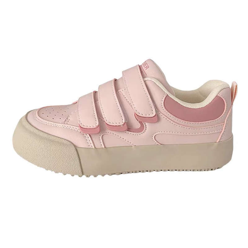 Beliebte Klettverschluss-Plateau-Schuhe Damen Herbst 2025 neu vielseitig schick Nische runde Zehenpartie Student weiße Schuhe