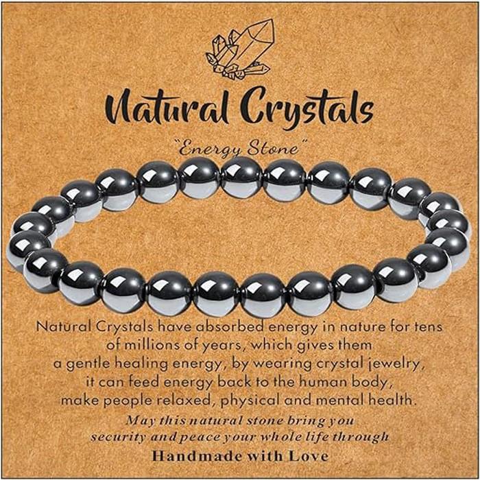 Hot Selling Natural Stone with Cardboard Beaded Elastic String Bracelet Crystal Agate Tiger Eye Stone Wholesale Bracelet Jewelry