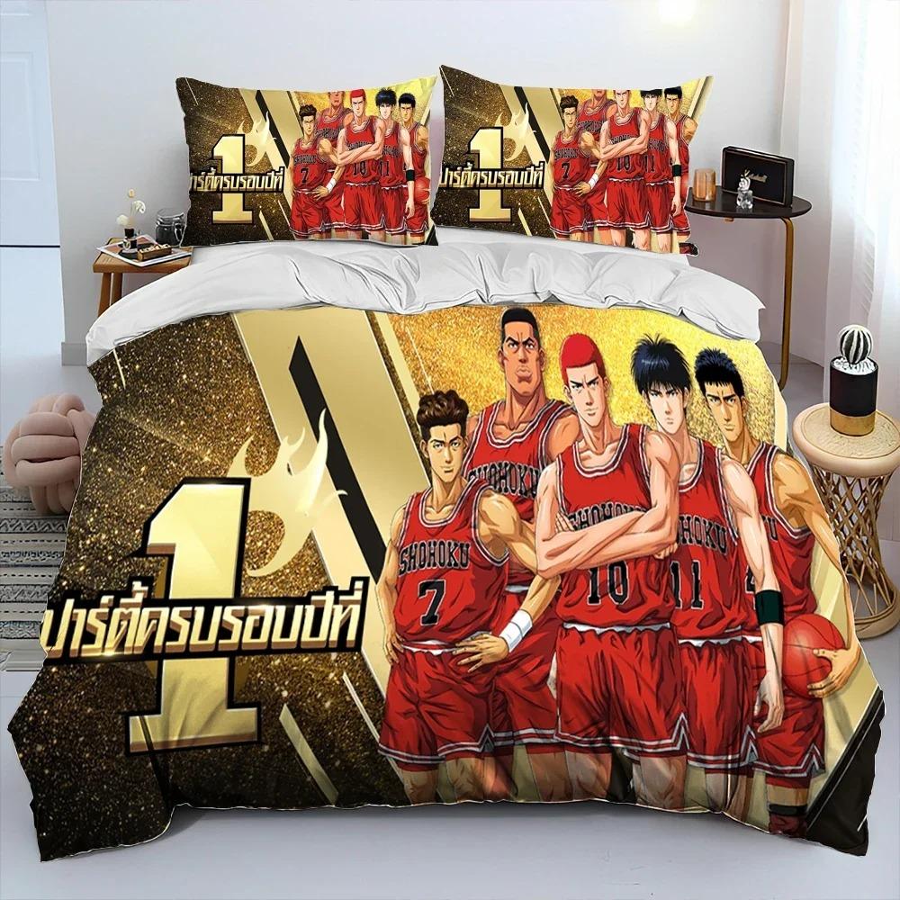 Slam Dunk Japan Anime Cartoon Comforter Bedding SetDuvet Cover Bed Set Quilt Cover PillowcaseKing Queen Size Bedding Set Kids