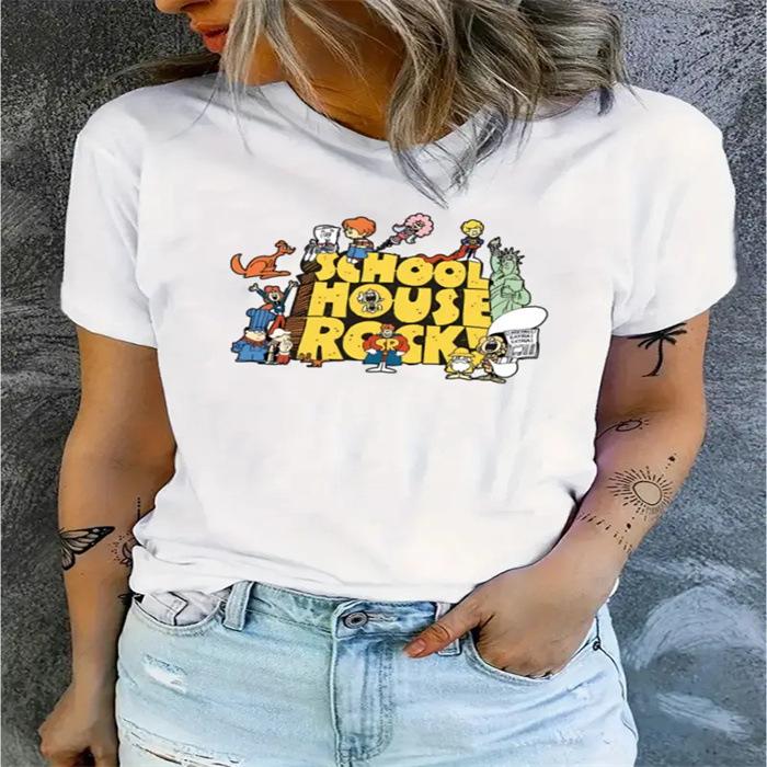 

Short-sleeved T-shirt European and American summer new women s fashion casual home commuting versatile round neck short-sleeved T-shirt 5XL білий