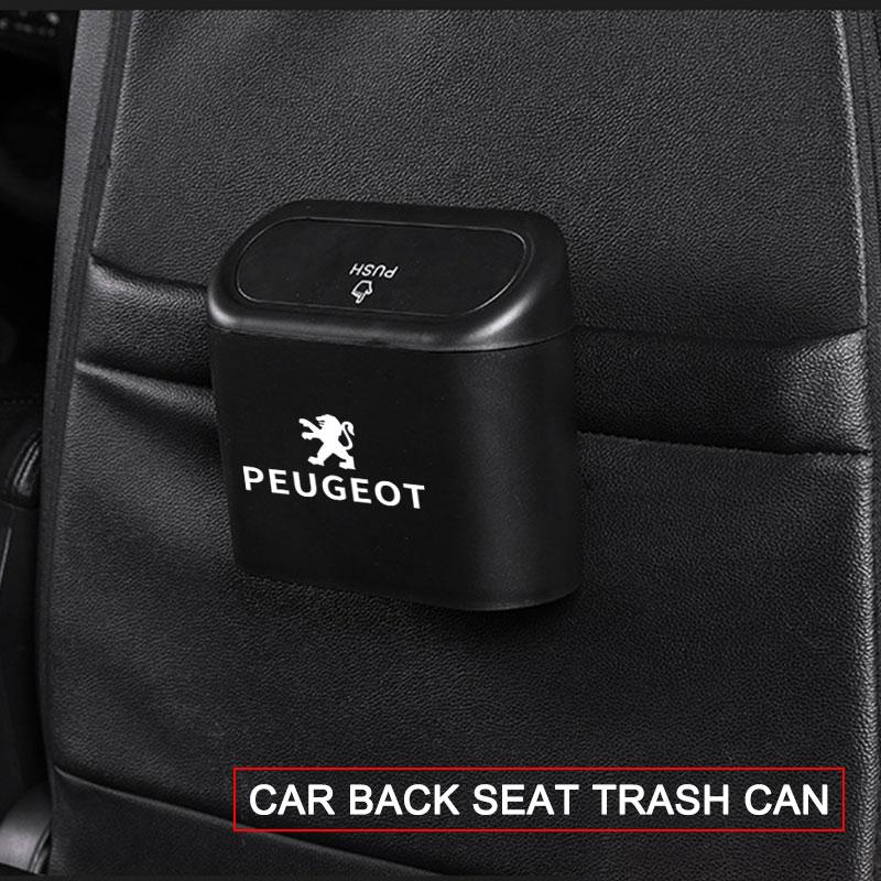 Car Vehicle Case Storage Box Black ABS Square Pressing Trash Can For Peugeot 308 408 508 RCZ 208 3008 2008 206 207 108 406 407 408 206 207 208 306 307