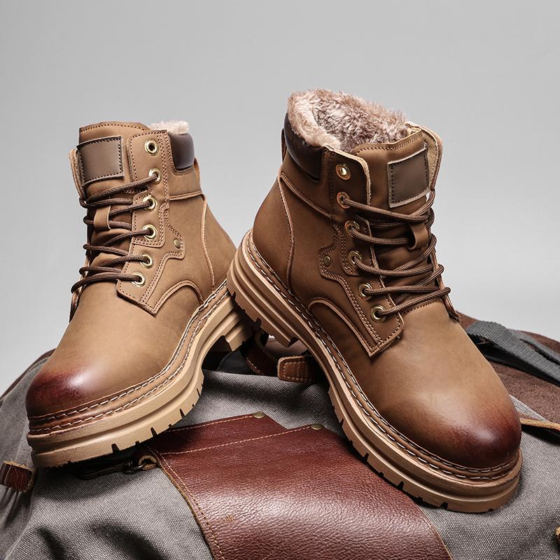 Winter new men s cotton boots Martin boots velvet thermal casual men s shoes in the picture 39