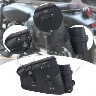 Compact Motorcycle Side Bag with Swing Arm And Water Cup Storage