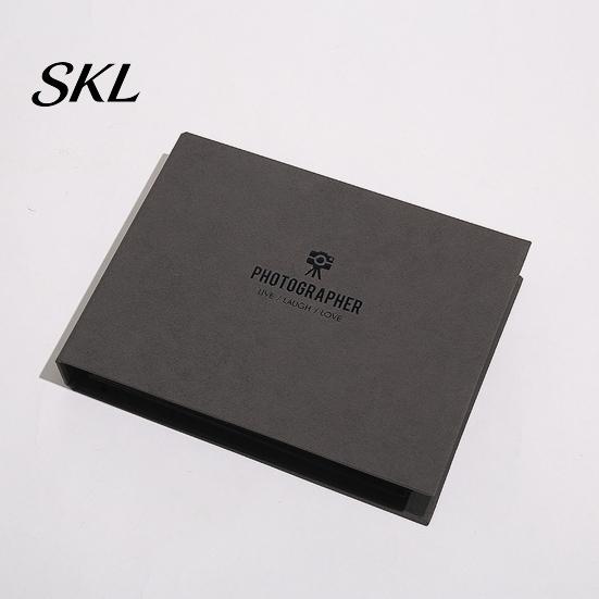 Anti-fouling Photo Album Scrapbook, Horizontal Loose-Leaf with Waterproof Thickened Film Pages, Coil Binding Flat-Lay Design Refillable for