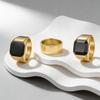 Titanium Steel Men's Ring Band Set - Three-Piece Combo