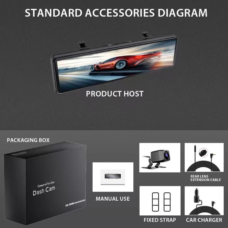 10.1″ 4K HD WiFi Mobile Internet Dashcam, In-vehicle GPS, ADAS, 24-hour Monitoring and Streaming Media Playback