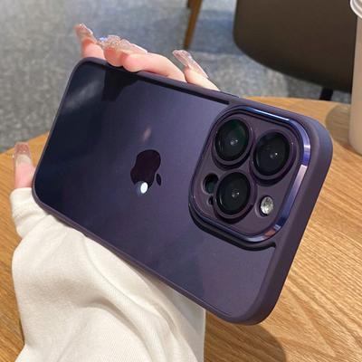 Purple Clear Camera Protection Shockproof Phone Case For Iphone 14 13 12 11 Pro Max Xs Max Xr 13 14pro Silicone Candy Back Cover
