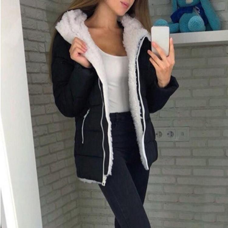 Women Winter Thicken Coats Long Sleeve Warm Jacket Outerwear Zipper Oversize Coat Teddy Hoodies Jacket