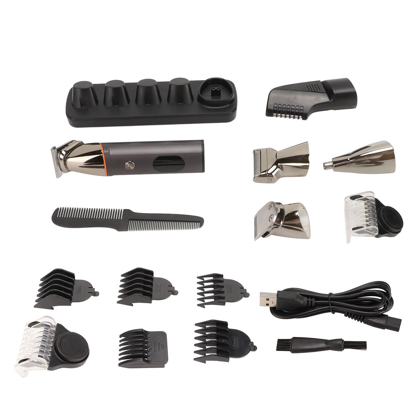 

Электрическая машинка для стрижки волос Водонепроницаемая машинка для стрижки волос в носу Набор для стрижки бровей и бороды с 6 направляющими