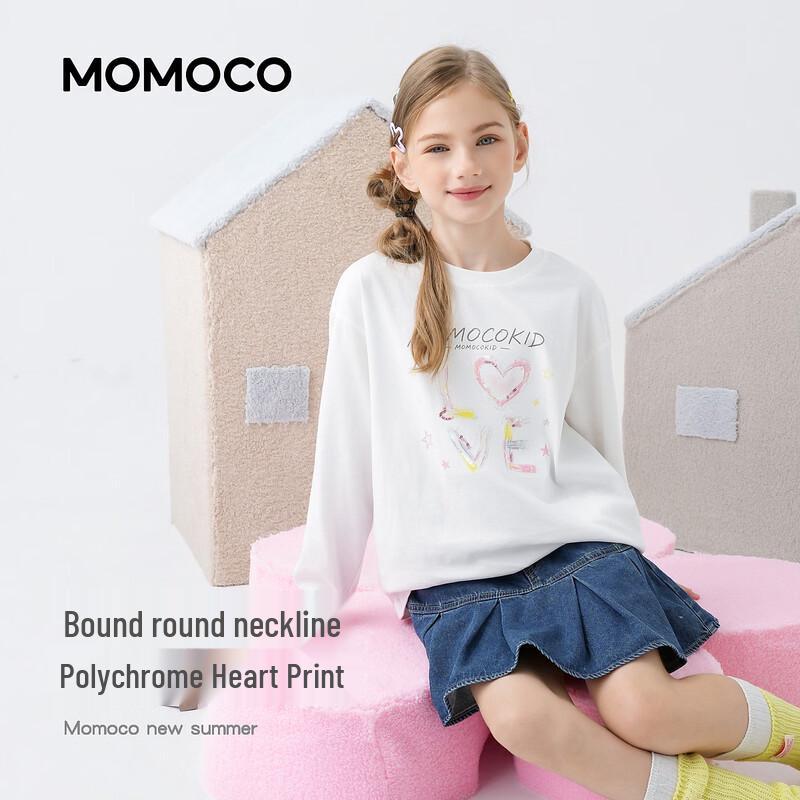 MOMOCO Girls' Long-Sleeve Cotton T-Shirt