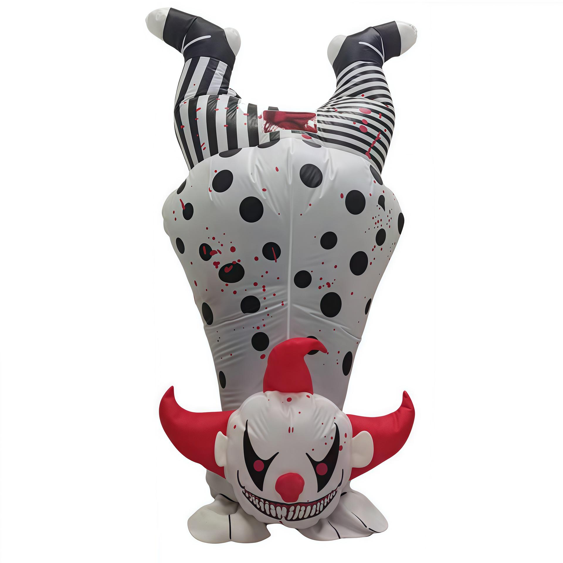 Evil Inverted Skeleton Ghost Clown Halloween Inflatable Costume for Parties and Role-Playing One Size