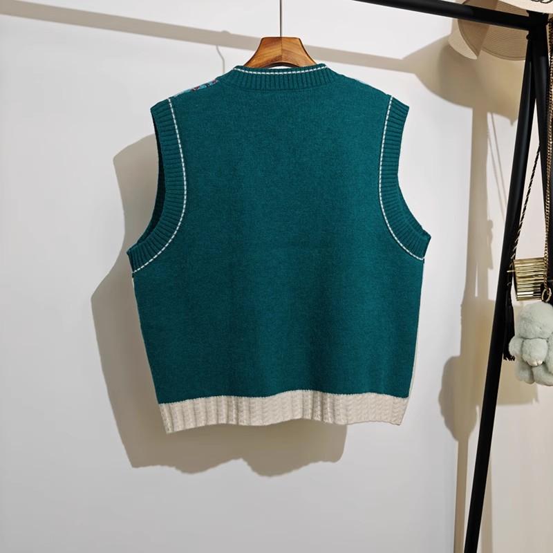 DIMANAF 2025 Plus Size Vest Autumn Women Floral Sweaters Knitting Fashion Casual Style Loose Sweater