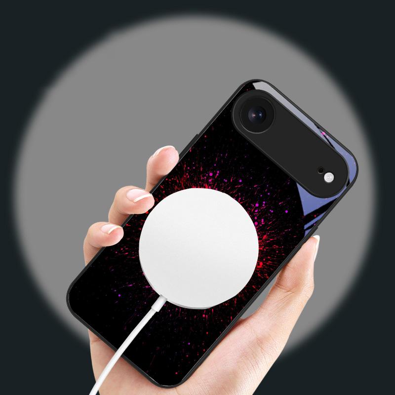 Brilliant Flame Rose Suitable For iPhone 17 Pro Max 16E 15 Pro 14 13 Plus 12 mini 11 16 Air 17Pro magnetism Glass Phone Case