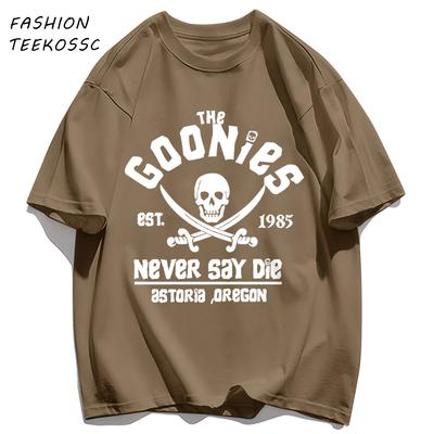 The Goonies Skeleton Printing Mens Basics T Shirts AllMatch Cotton TShirt Colour Summer Clothing Oversize Crewneck Sportswear