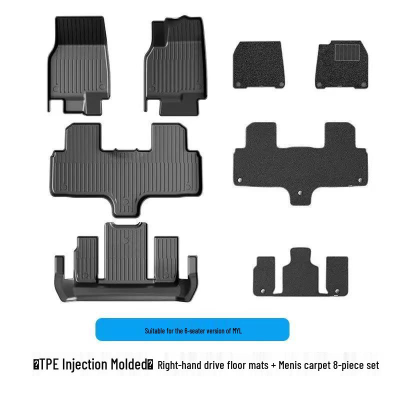 Custom TPE Full Surround Foot Pads for Tesla Model Y - Complete Interior Modification Accessories Set