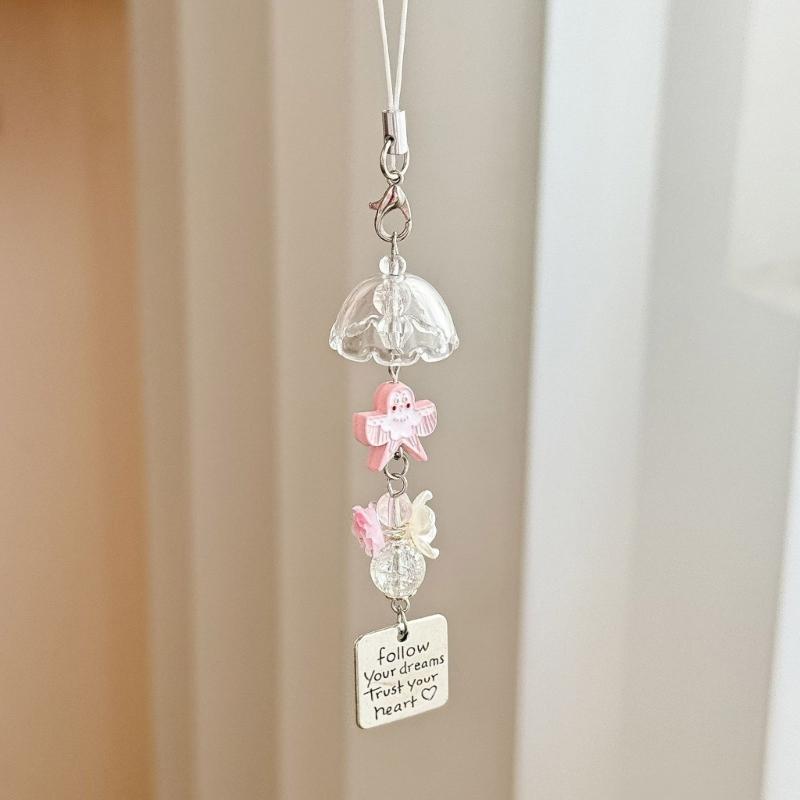 Artistic Kite and Wind Bell Camera Keychain Musical Mobile Chain Resin Craft Ornament For Phone Keys Accessories