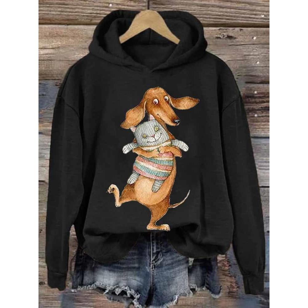 2024 New Women's Hoodie Colour Animal 3d Harajuku Printing Round Neck Tops Sweatshirt Spring/Autumn Fashions Clothing Casual