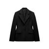VAYLA Shoulder Padded Slim Fit Suit Jacket for Women New Collection with Waist Cinching Design Casual Suit Jacket