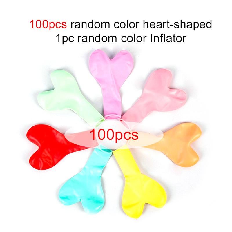 Elastic Latex Balloon Long Strip Heart-shaped Rainbow Design Bright Color Home Decoration Wedding Ornaments Inflator TMZ
