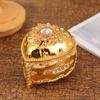 Heart Shape Jewelry Storage Box Inlaid Gem Organizer Exquisite Enameled Alloy Storage Jar Earrings Ring Unique Gift for Family