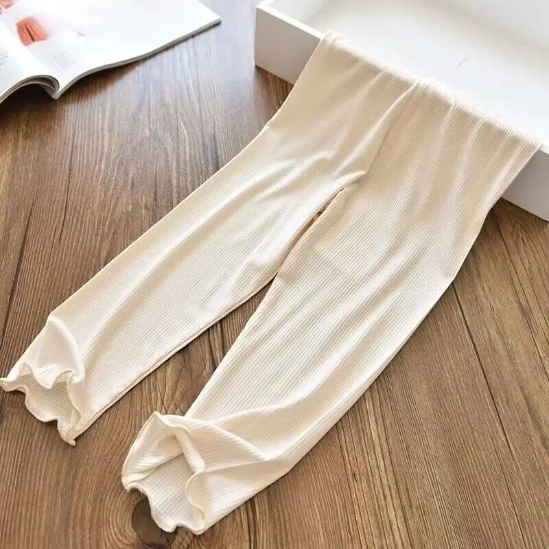 Summer Girls Clothes Solid Color Korean Version Leggings Thin Daily Casual Children's Clothing