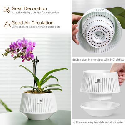 Meshpot Orchid Pots with Holes Flower Pot for Repotting Plastic Planter Indoor-Outdoor Plants Home Decorative Air Plant Pot