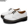 1 dikke bodem gat kleine leren schoenen vrouwelijk, lage schacht leer ronde neus casual student medium dik los