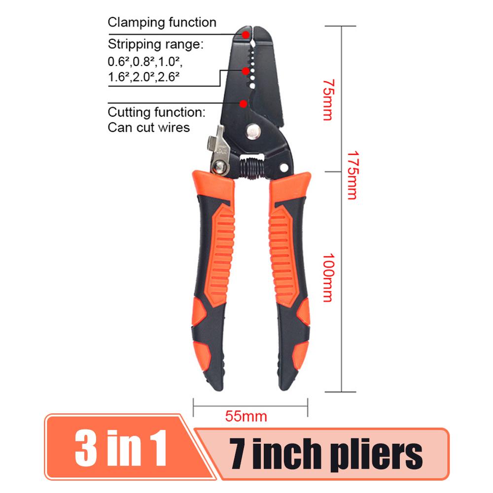 

10 в 1 клещи для зачистки и обжима проводов Многофункциональный инструмент для зачистки колец Электрик Инструменты для зачистки сетевого кабеля 7inch 3IN1