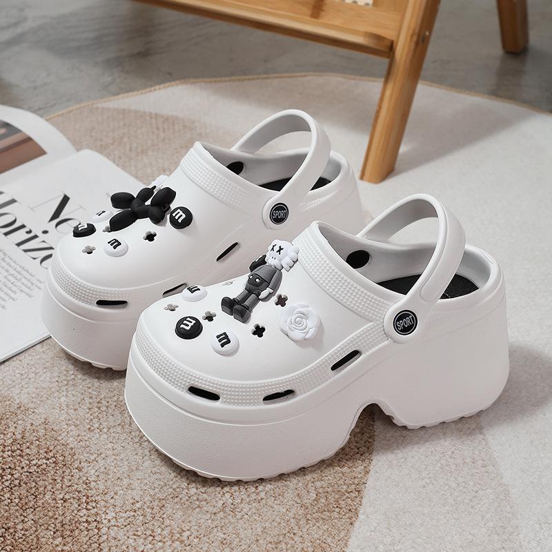 

Женские сандалии-сабо своими руками, летние босоножки на танкетке и платформе, женская модная обувь на толстой подошве с цепочкой, женская обувь для сада 39-40