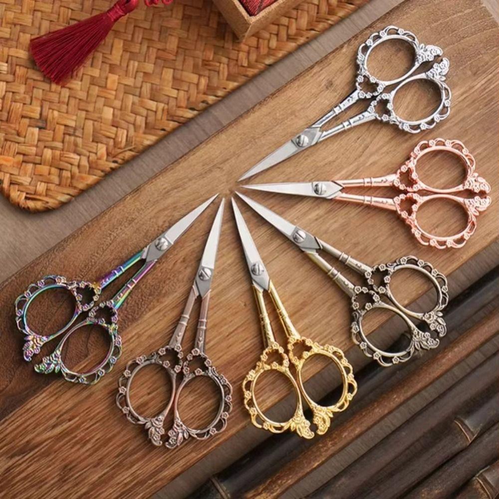 Stainless Steel Retro Scissors Antique Design Embroidery Scissors  Cross-stitch Work