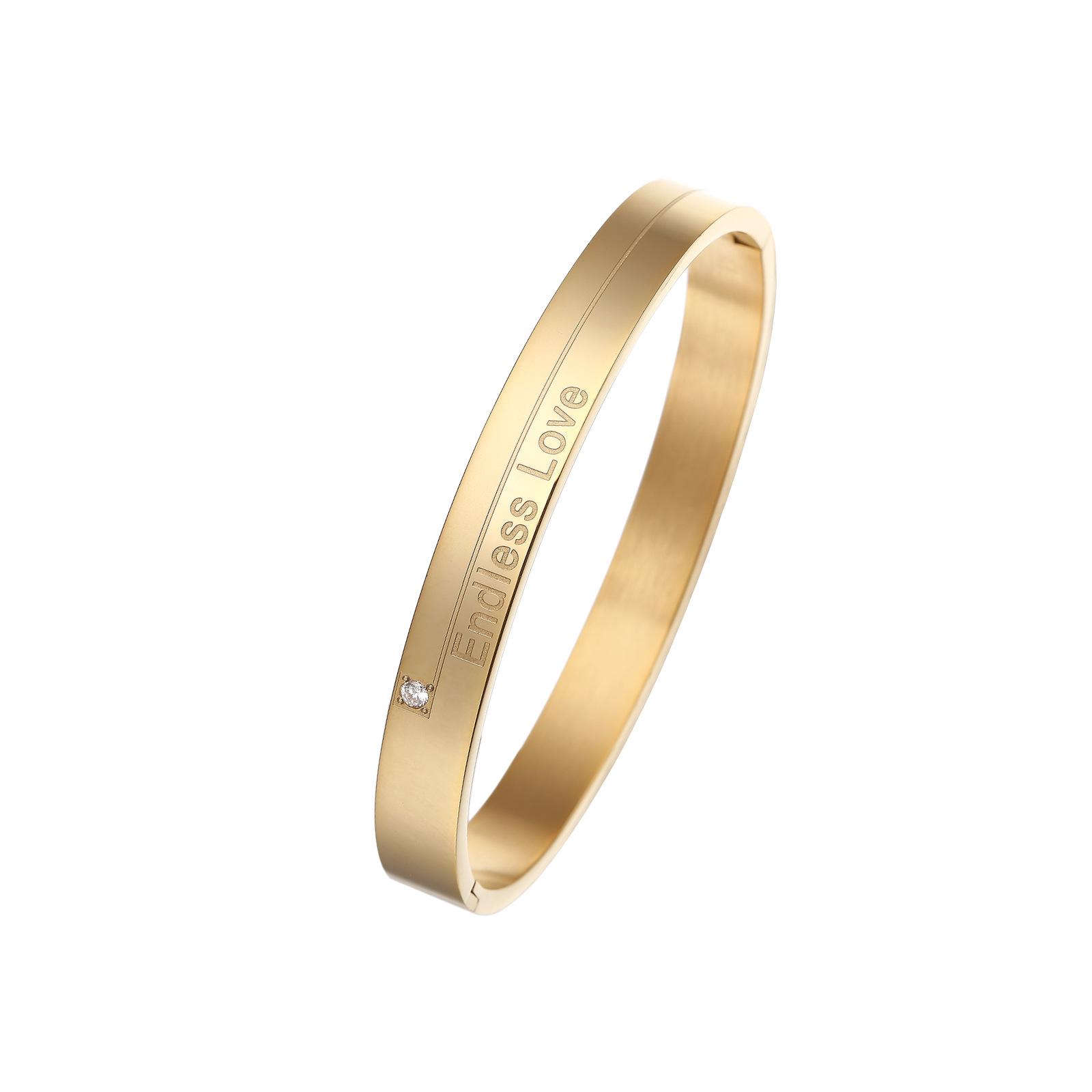 Endless Love Zirconium Bracelet: Fashionable European  Korean Couple s Titanium Letter Accessory