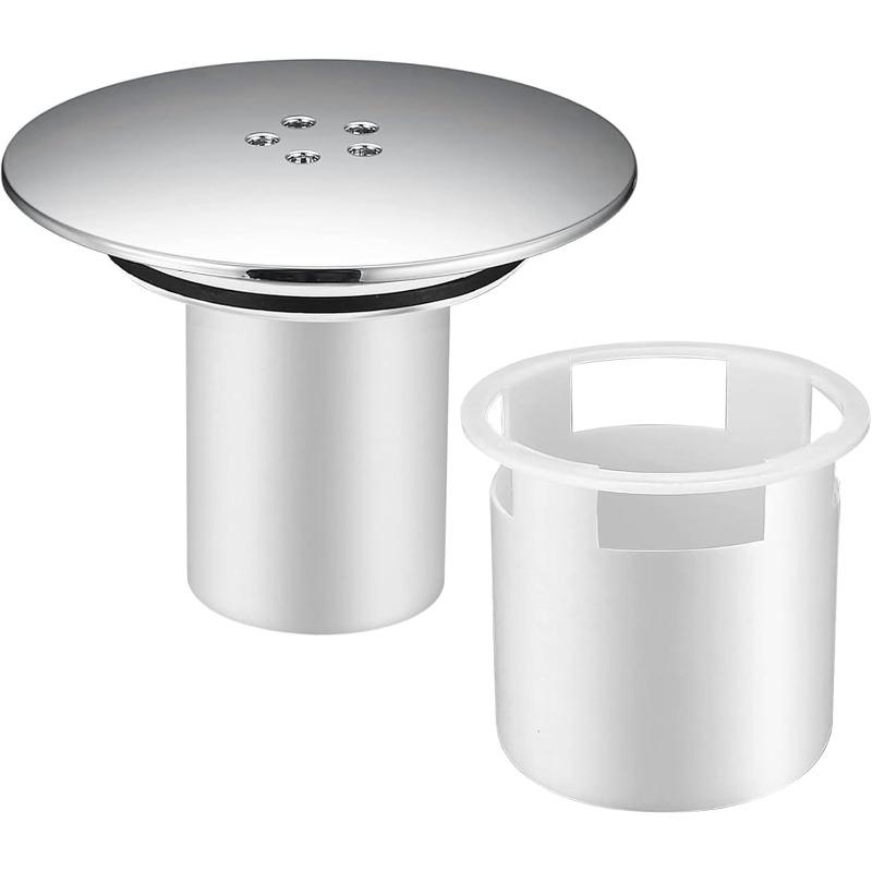 Shower Tray Drain Cover Outlet Replacement, 90mm/115mm Chrome Shower Trap Parts, Removable Shower Waste Trap Top, Fitting Fast Flow Shower Plughole 1PCS
