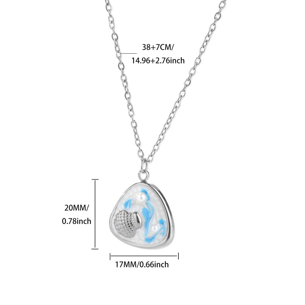 Stainless Steel Heart Star Necklace for Women Gold Color Anti Fading Choker Marine Life Zircon Summer Vacation Accessories Gift