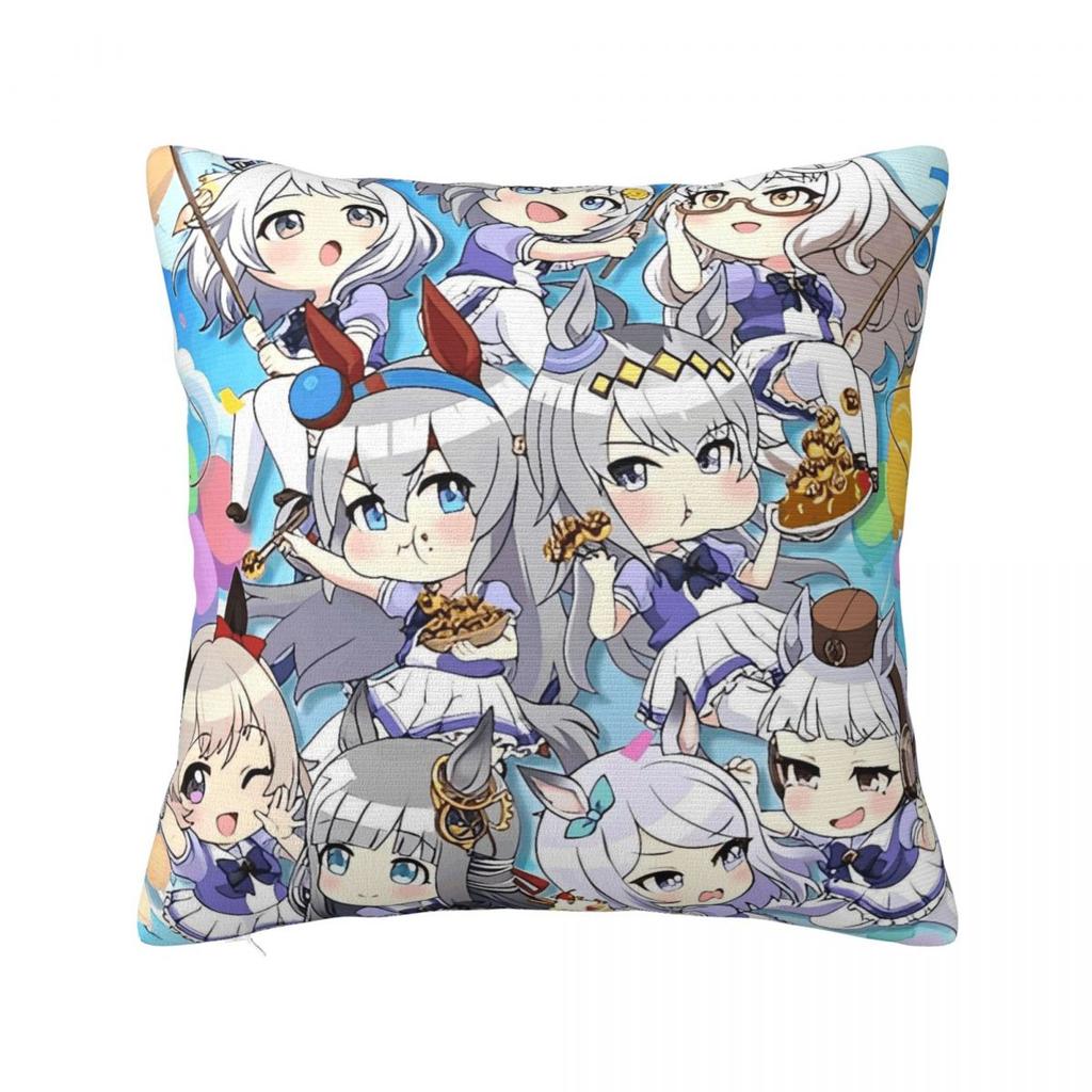 Tokai Teio Pillow Cover Umamusume Pretty Derby Cushion Cover Square Pillow Case Cute Pillowcases For Sofa Bedroom Home Decor