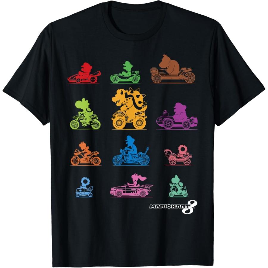 Mario Kart Colorful Character Profile Silhouettes T-Shirt XXXXXL