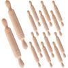 FUN 72pcs Mini Rolling P for Crafts Small Wooden Rolling P for Kids Wood Dough Roller Models for Baking Dollhouse Kichen Accessories - 1.96 Inch