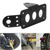 Motorcycle License Plate Mount Bracket Side Relocation Style with Adjustable Bolted Structure Slotted Plate Layout Black Finish Aluminum Build