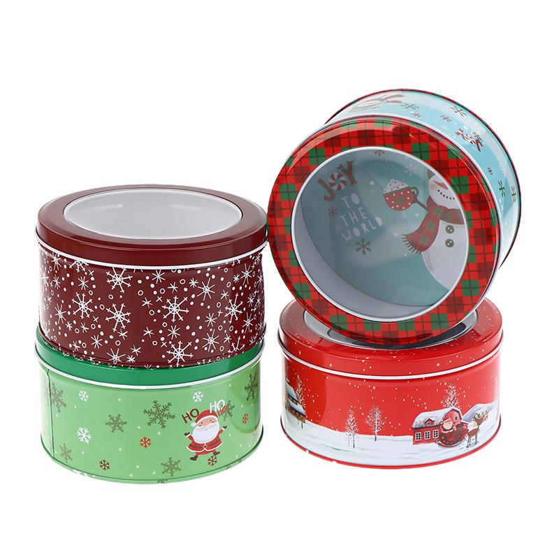 Christmas Tinplate Candy Box Santa Claus Tin Reusable Chocolate Storage Case For Gift Storage Home Cookie Packaging Box