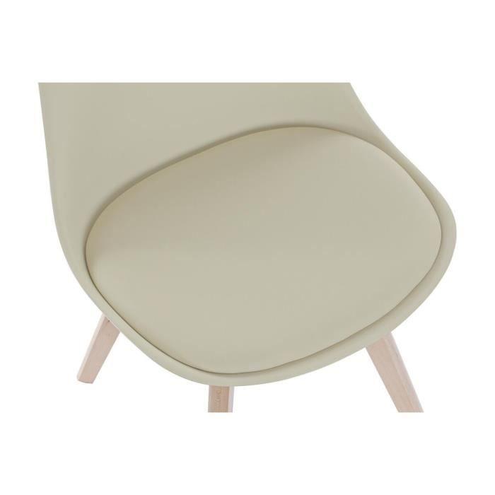 Chaise 48 x 54 x 82 cm beige polypropylène hêtre