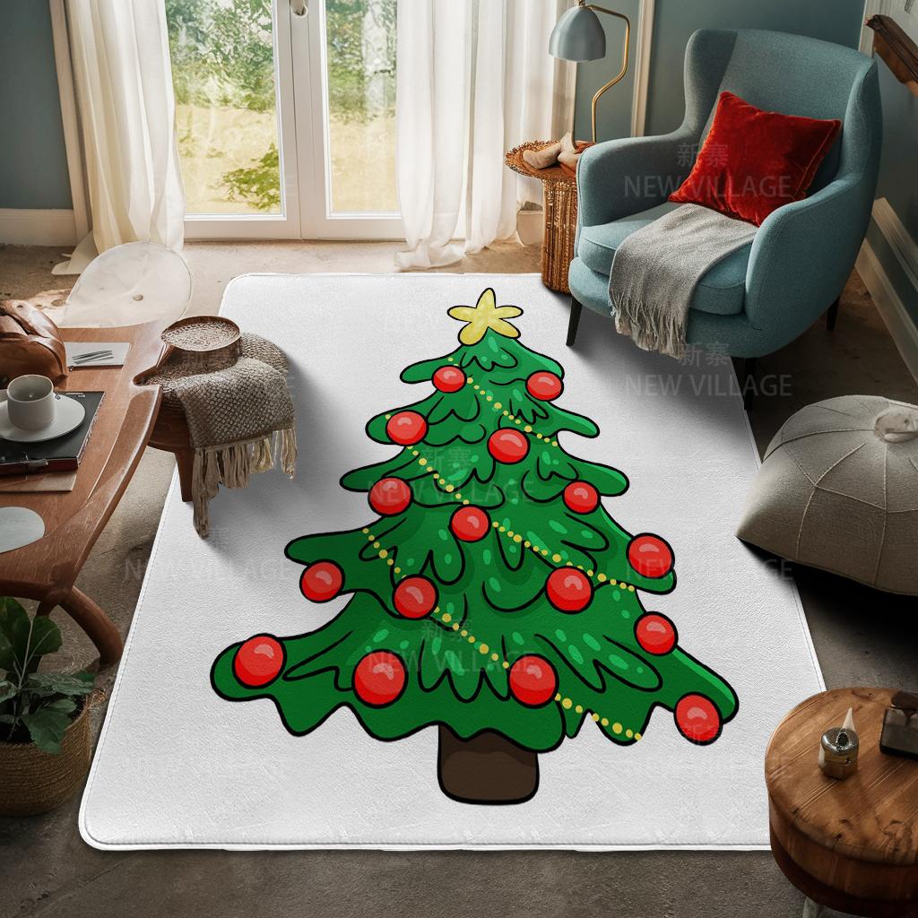 House Entrance Carpet Home Door Mat Living Room Bath Foot Bathroom Non-slip Water Absorption Rugs Bath Merry Christmas Winter