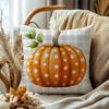 1pc Orange Checkered Polka Dot Pumpkin Printed Pillow Cover Comfortable Home Decor Cushion Cover for Living Room And Bedroom