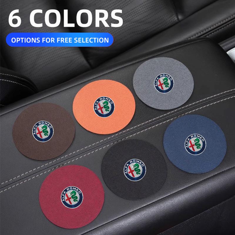 2 Stuks Auto Suede Waterbekerhouder Anti-slip Onderzetter Accessoires Voor Alfa Romeo 159 Giulietta Giulia 147 Mito 156 Stelvio Volante
