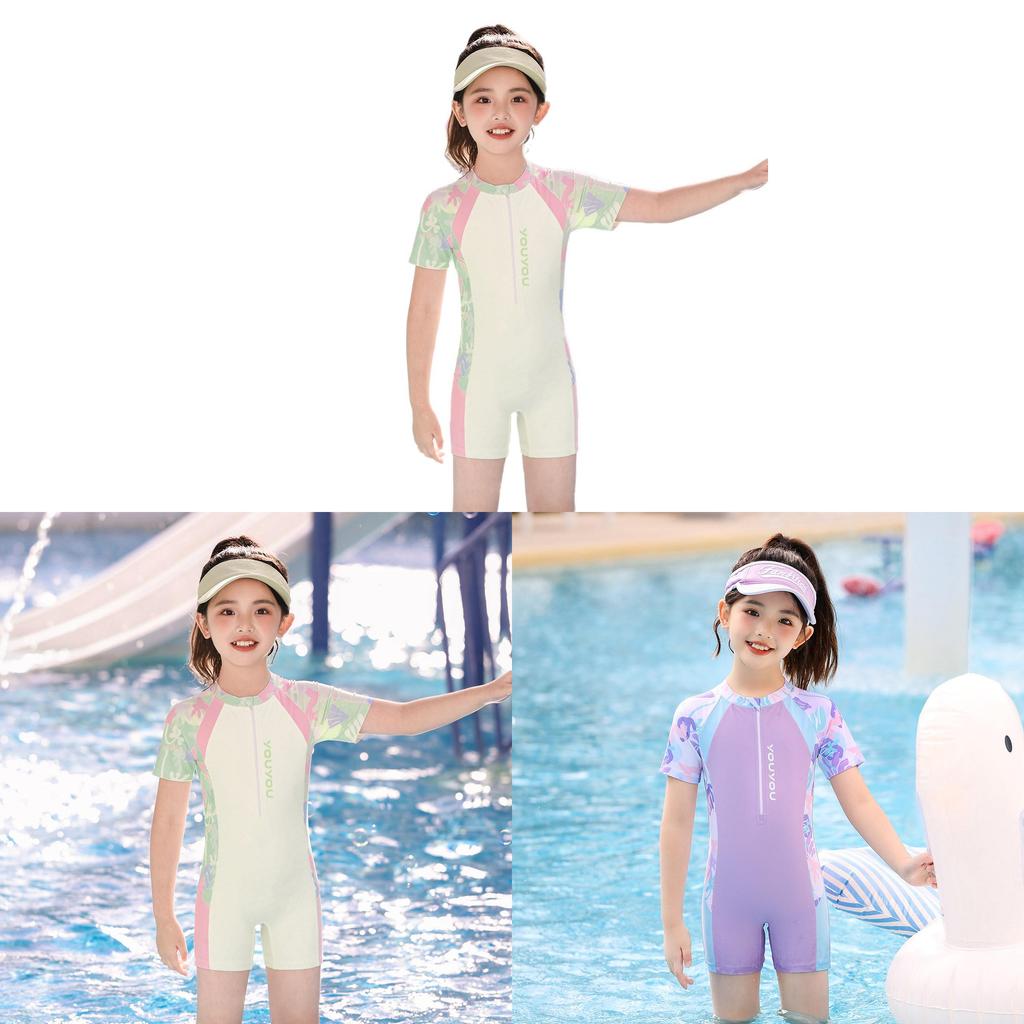 Childrens Swimsuit Girls Onepiece Hot Spring Swimwear With Chest Padding For Water Sports
