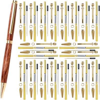 A96I-Wood Turning Twist Pen Kit-7Mm-20 Pack-Slimline Pen Kit With Refills, Brass Hardware& 5 Finishes For DIY For Lathe Projects
