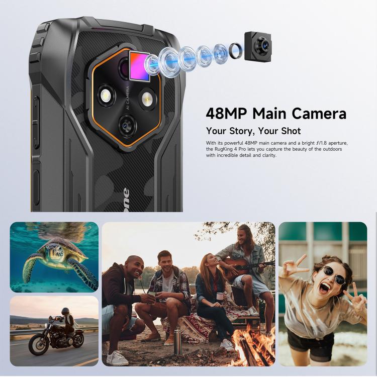 Ulefone RugKing 4 Pro, 8GB+256GB, Telefono Robusto IP68/IP69K, 6,56 pollici Android 15 Unisoc T7250 Octa Core, Rete: 4G, NFC, OTG
