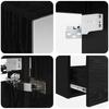 5 Piece Bathroom Furniture Set Black Oak Engineered Wood & Glass