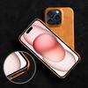 For iPhone 16 Pro Case Calf Texture PU Leather Hard PC Protective Phone Cover